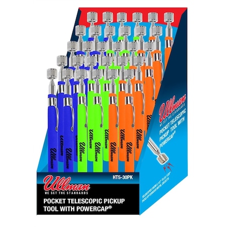 Ullman Devices 30PC Pocket Magnetic Pick Up Tool Display HT5-30PK